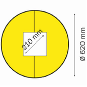 Polyethylene column protection Easy fix Ø 620 mm Round model, core 210 x 210 mm