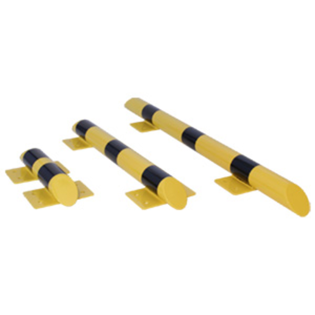 Collision protection crossbar 1200mm galvanized and powder coated in yellow-black Collision protection crossbar 1200mm galvanized and powder coated in yellow-black