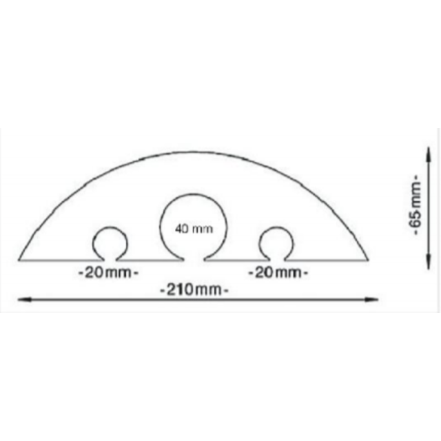 Próg kablowy Ø 40 mm Ø 120cm  PVC do 40 Ton Czarny Próg kablowy Ø 40 mm Ø 120cm  PVC do 40 Ton Czarny