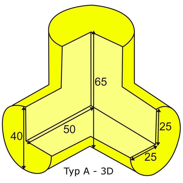 Ochrona narożna PU Piana Czarny Typ A - 3D Ochrona narożna PU Piana Czarny Typ A - 3D