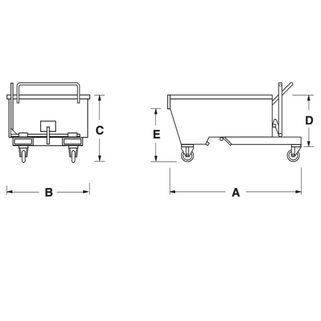 Chip Container 300L Tipper Container LT-model for forklift Chip Container 300L Tipper Container LT-model for forklift