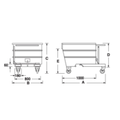 Chip Container 1600L Tipper Container LT-model for forklift Chip Container 1600L Tipper Container LT-model for forklift