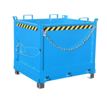 Chip Container 500L with Lifting Eyes Hinged FB-model Bottom Tipper Container for Forklift and Crane