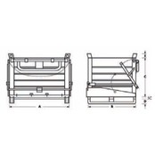 Drop bottom Container 1300L with Lifting Eyes Hinged SL-model Forklift and Crane Drop bottom Container 1300L with Lifting Eyes Hinged SL-model Forklift and Crane