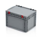 Skrzynka Plastikowa EURO 40x30x33.5 cm ze zintegrowaną pokrywą i zamkniętymi uchwytami Eurobox Skrzynka Plastikowa EURO 40x30x33.5 cm ze zintegrowaną pokrywą i zamkniętymi uchwytami Eurobox