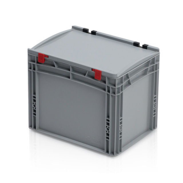 Skrzynka Plastikowa EURO 40x30x33.5 cm ze zintegrowaną pokrywą i zamkniętymi uchwytami Eurobox Skrzynka Plastikowa EURO 40x30x33.5 cm ze zintegrowaną pokrywą i zamkniętymi uchwytami Eurobox