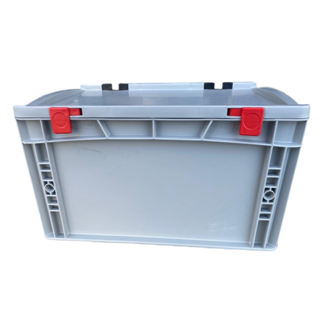 Skrzynka Plastikowa EURO 40x30x33.5 cm ze zintegrowaną pokrywą i zamkniętymi uchwytami Eurobox Skrzynka Plastikowa EURO 40x30x33.5 cm ze zintegrowaną pokrywą i zamkniętymi uchwytami Eurobox