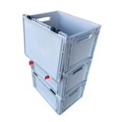 Skrzynka Plastikowa EURO 40x30x33.5 cm ze zintegrowaną pokrywą i zamkniętymi uchwytami Eurobox Skrzynka Plastikowa EURO 40x30x33.5 cm ze zintegrowaną pokrywą i zamkniętymi uchwytami Eurobox