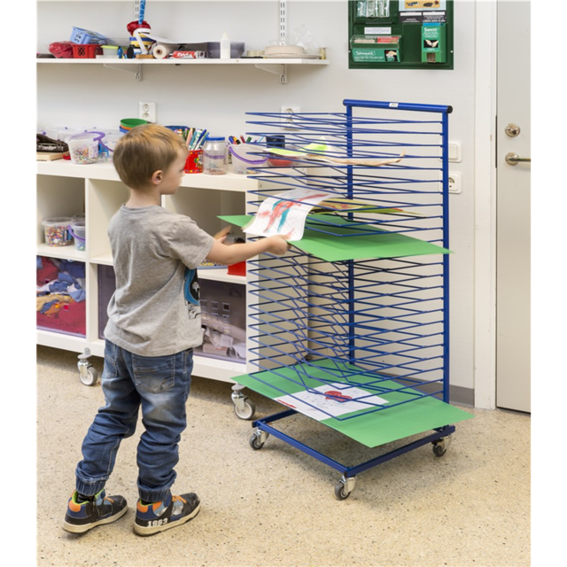 Drying trolley Drying rack metal blue 460 x 500 x 1200 mm