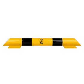 Collision protection crossbar 800mm galvanized and powder coated in yellow-black
