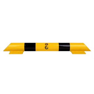 Collision protection crossbar 800mm galvanized and powder coated in yellow-black