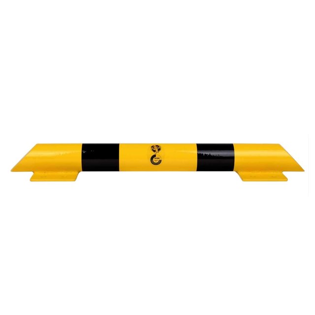 Collision protection crossbar 800mm galvanized and powder coated in yellow-black Collision protection crossbar 800mm galvanized and powder coated in yellow-black