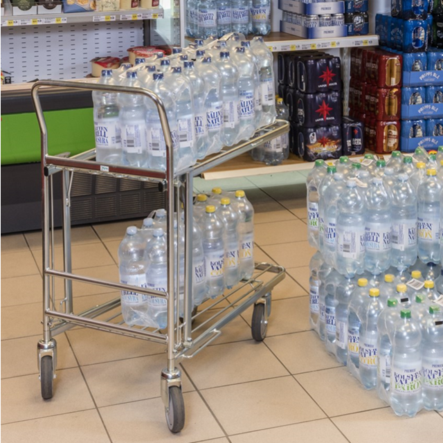 Shopping cart Warehouse trolley 86x53x101cm Trolley with shelf Shopping cart Warehouse trolley 86x53x101cm Trolley with shelf