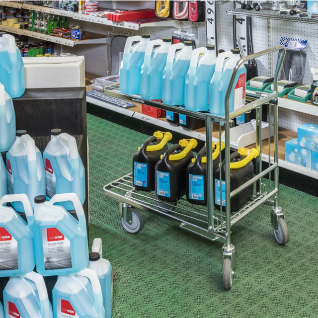 Shopping cart Warehouse trolley 89x52x100cm Trolley with adjustable shelf