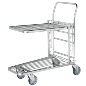 Shopping cart Warehouse trolley 89x52x100cm Trolley with adjustable shelf