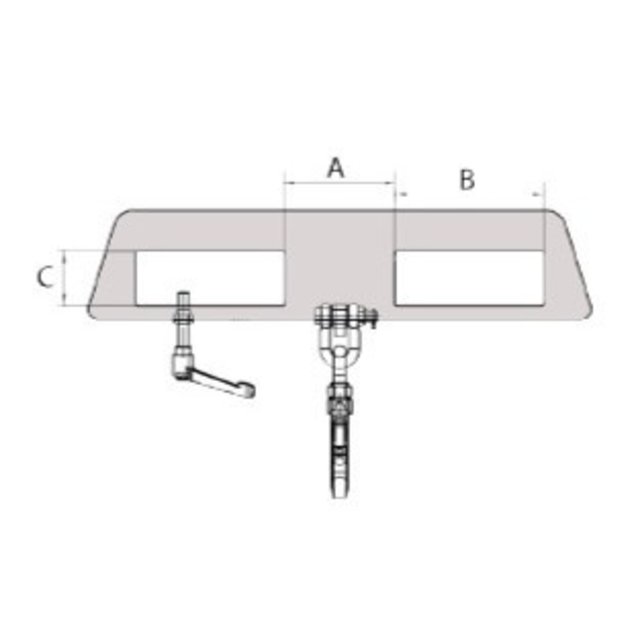 Wysięgnik z z hakiem podnoszącym 7500 kg do wózka widłowego 7.5T