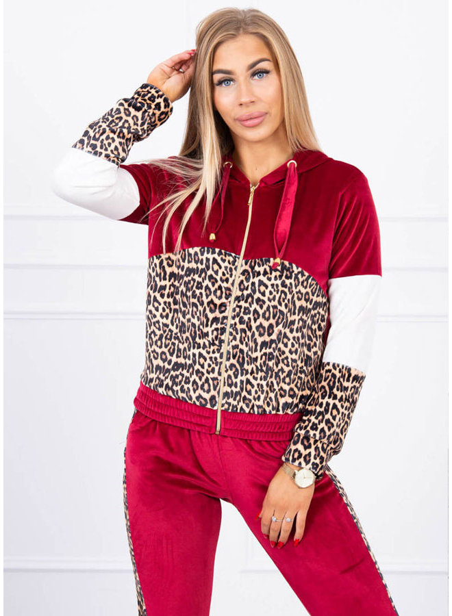 Dames Huispak Trainingspak Panterprint Rood