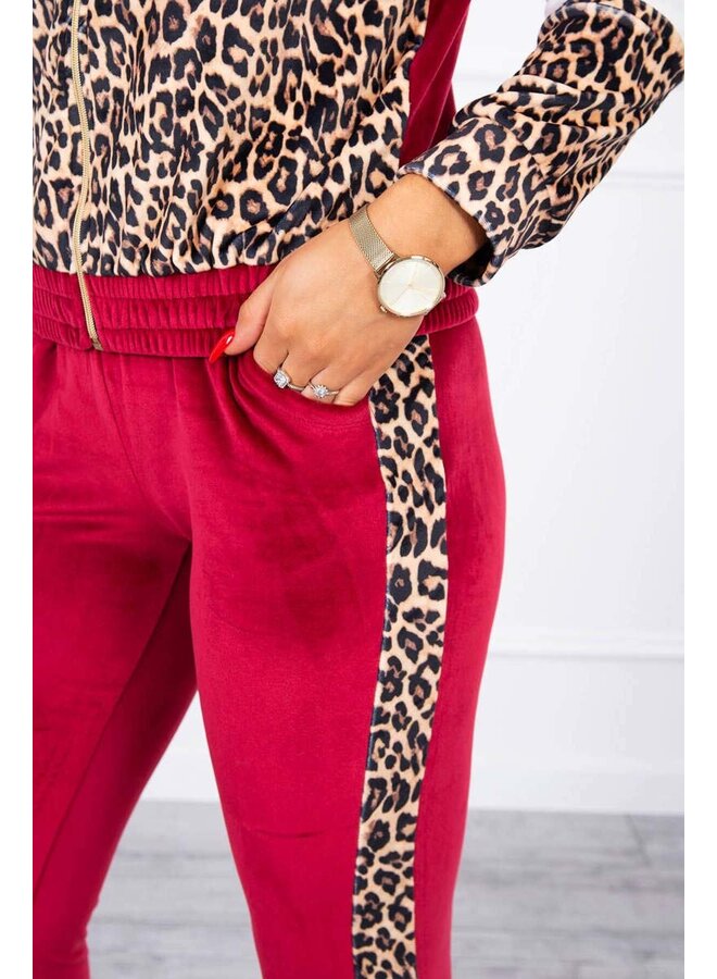 Dames Huispak Trainingspak Panterprint Rood