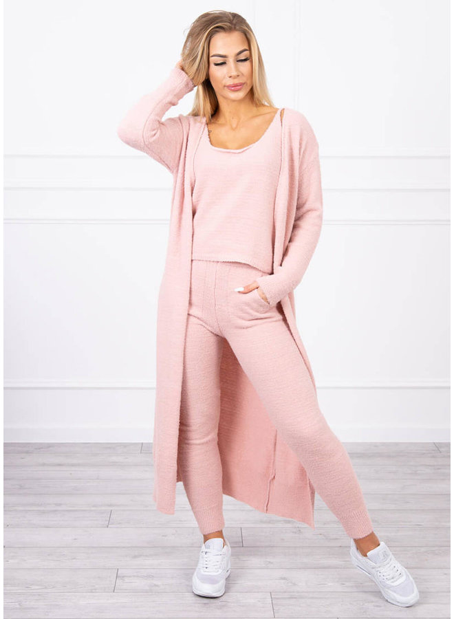 Dames Huispak 3 Delig Lang Lichtroze