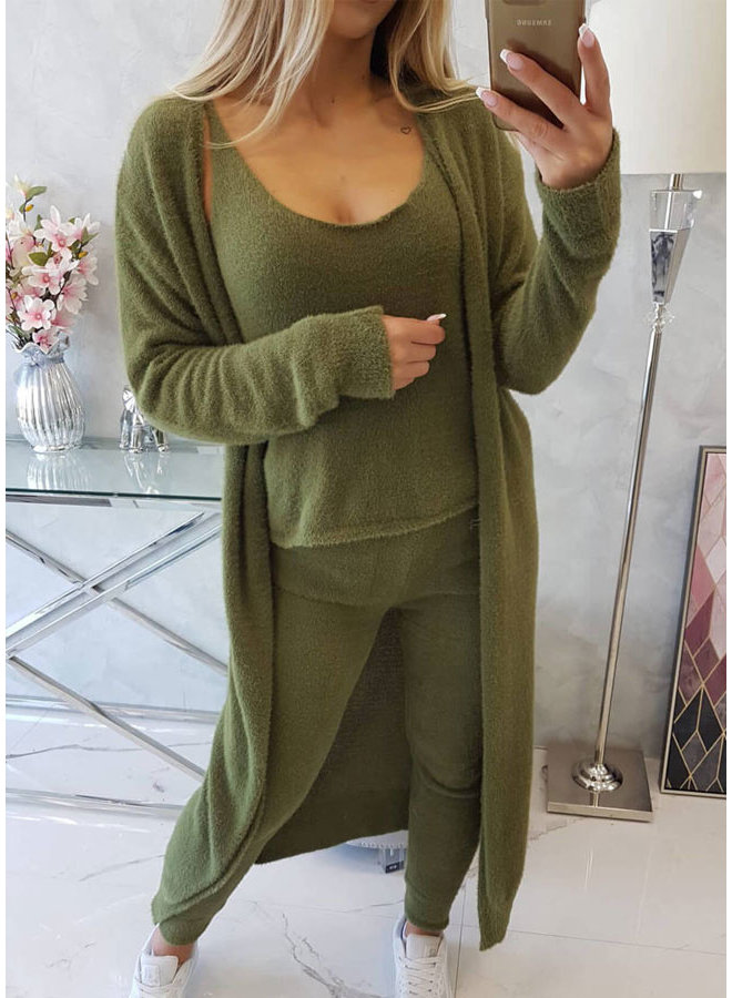 Dames Huispak 3 Delig Lang Kaki