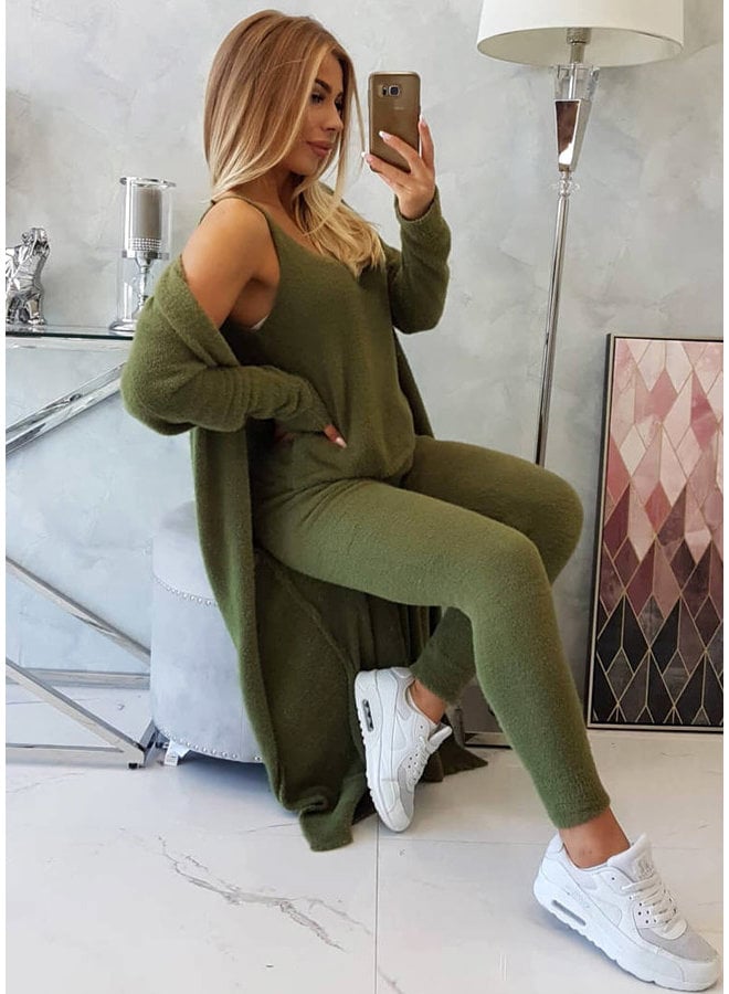 Dames Huispak 3 Delig Lang Kaki