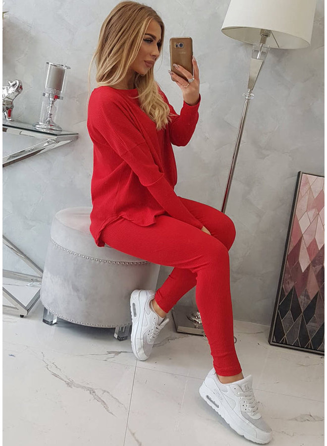 Dames Huispak Oversized Rood