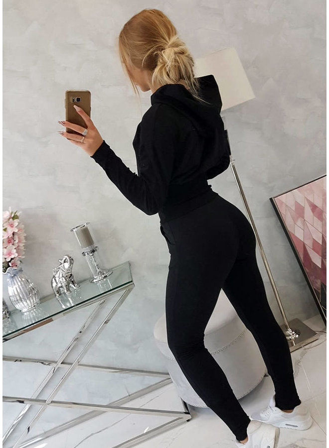 Dames Huispak Waistband Zwart