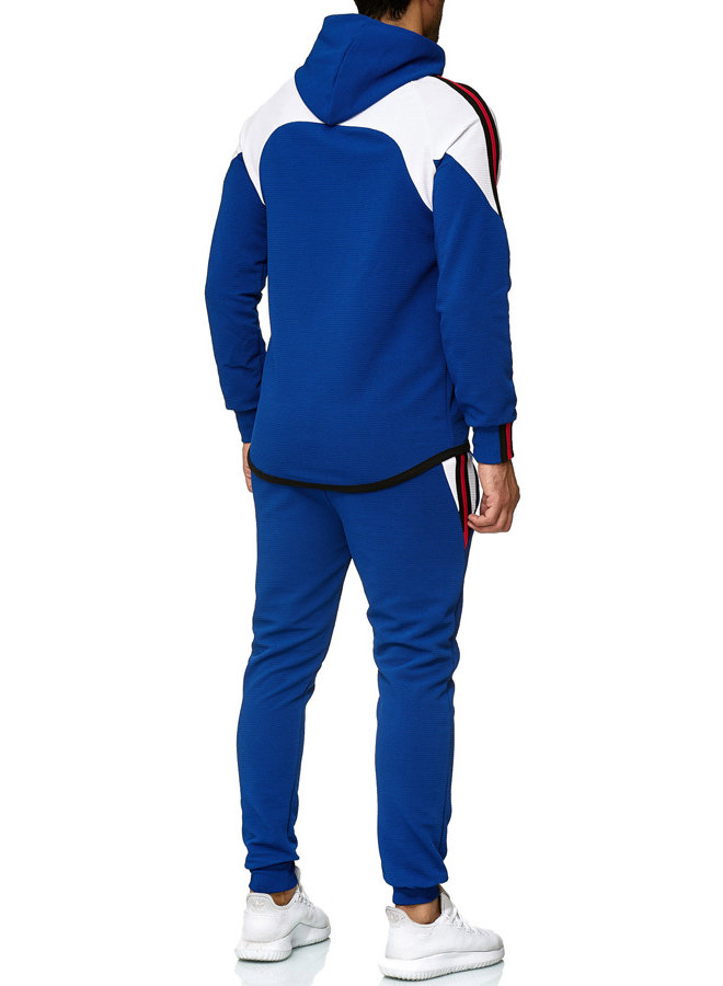 Heren Trainingspak Geribbeld Blauw