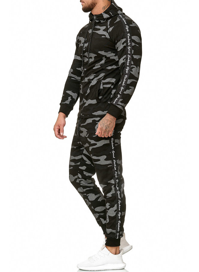 Heren Trainingspak Camouflage Zwart
