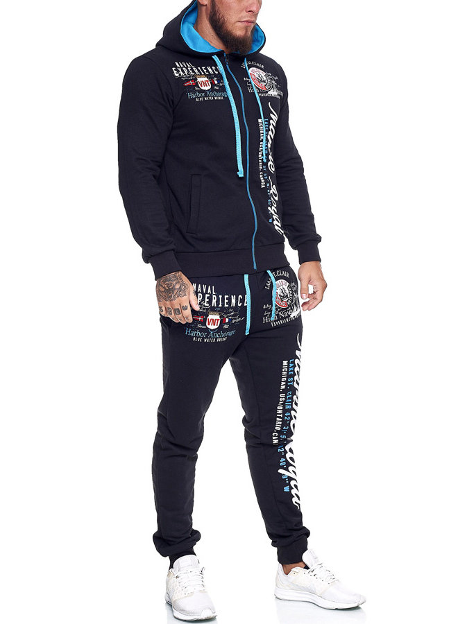 (Uitverkocht) Heren Trainingspak Marine Royal Donkerblauw