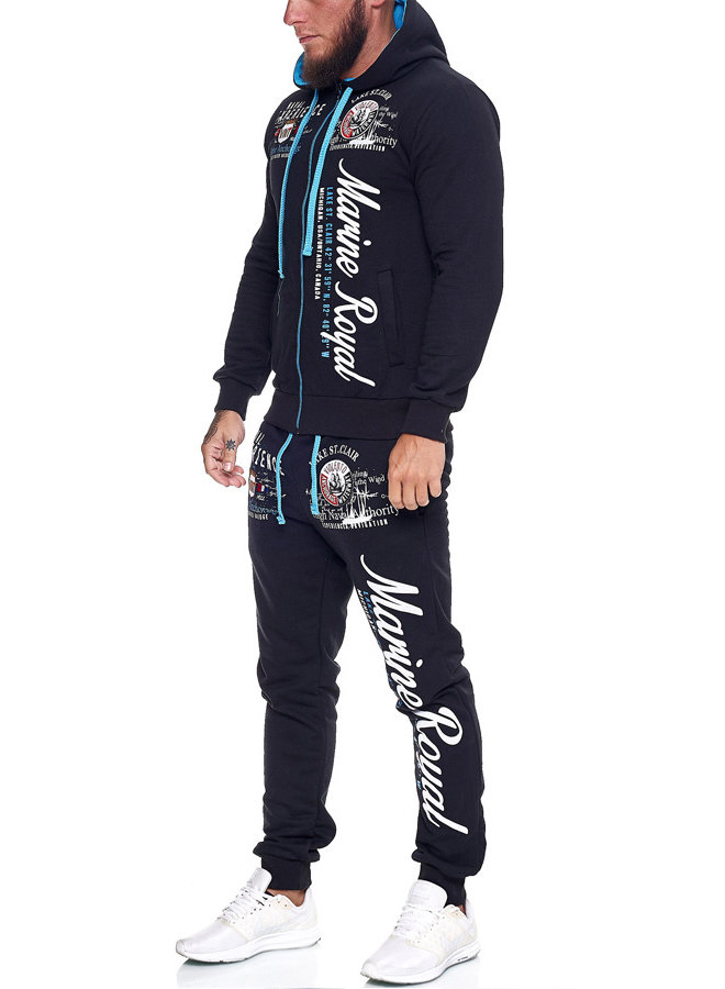 (Uitverkocht) Heren Trainingspak Marine Royal Donkerblauw