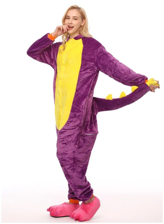 Onesie Dinosaurus Paars - Uniseks