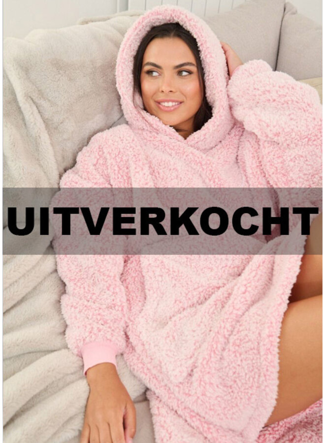 Hoodie Deken Teddy Roze
