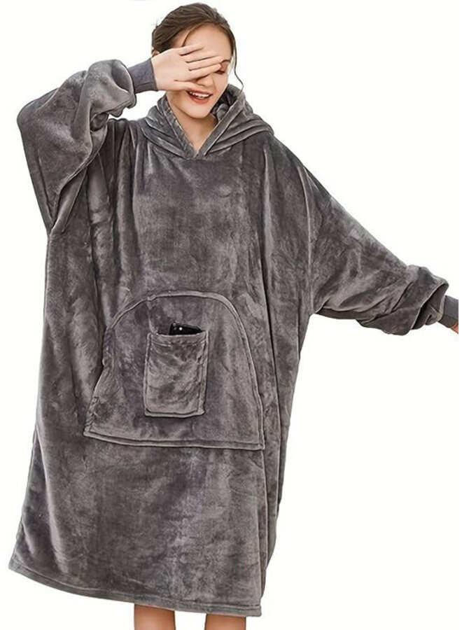 Snuggle Hoodie Telefoon Vakje Grijs
