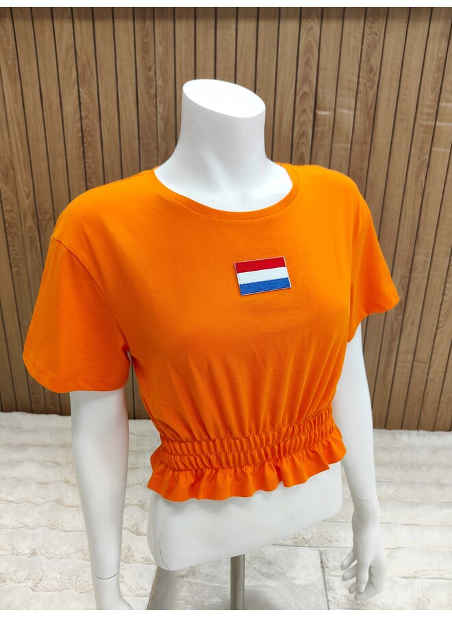 Crop Top Oranje NL Badge - 2 Rijen