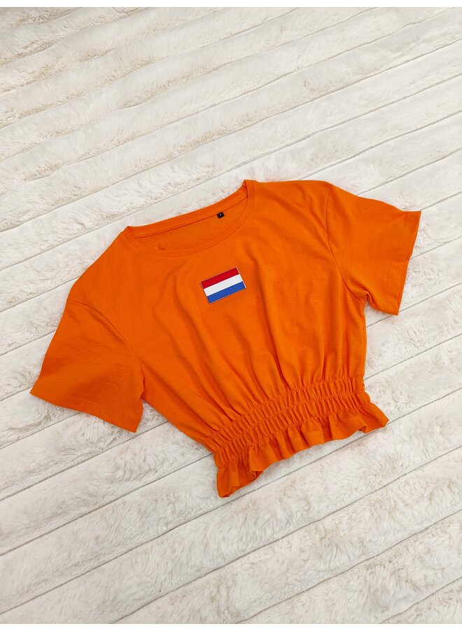 Crop Top Oranje NL Badge - 2 Rijen
