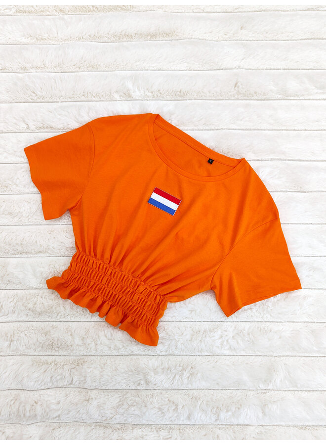 Crop Top Oranje NL Badge - 3 Rijen