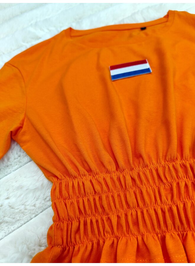 Crop Top Oranje NL Badge - 3 Rijen