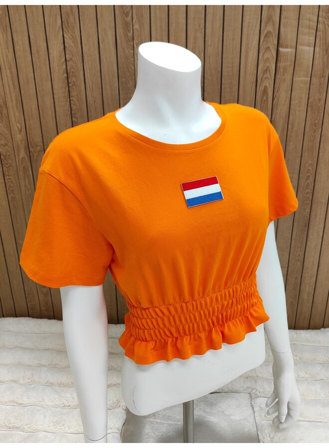Crop Top Oranje NL Badge - 3 Rijen