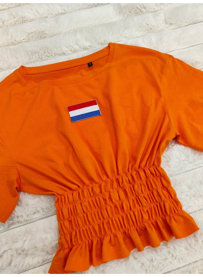 Crop Top Oranje NL Badge - 4 Rijen
