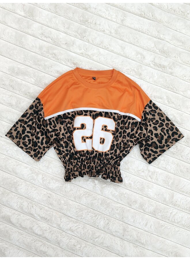 Oversized Top Panter Oranje - 3 Rijen