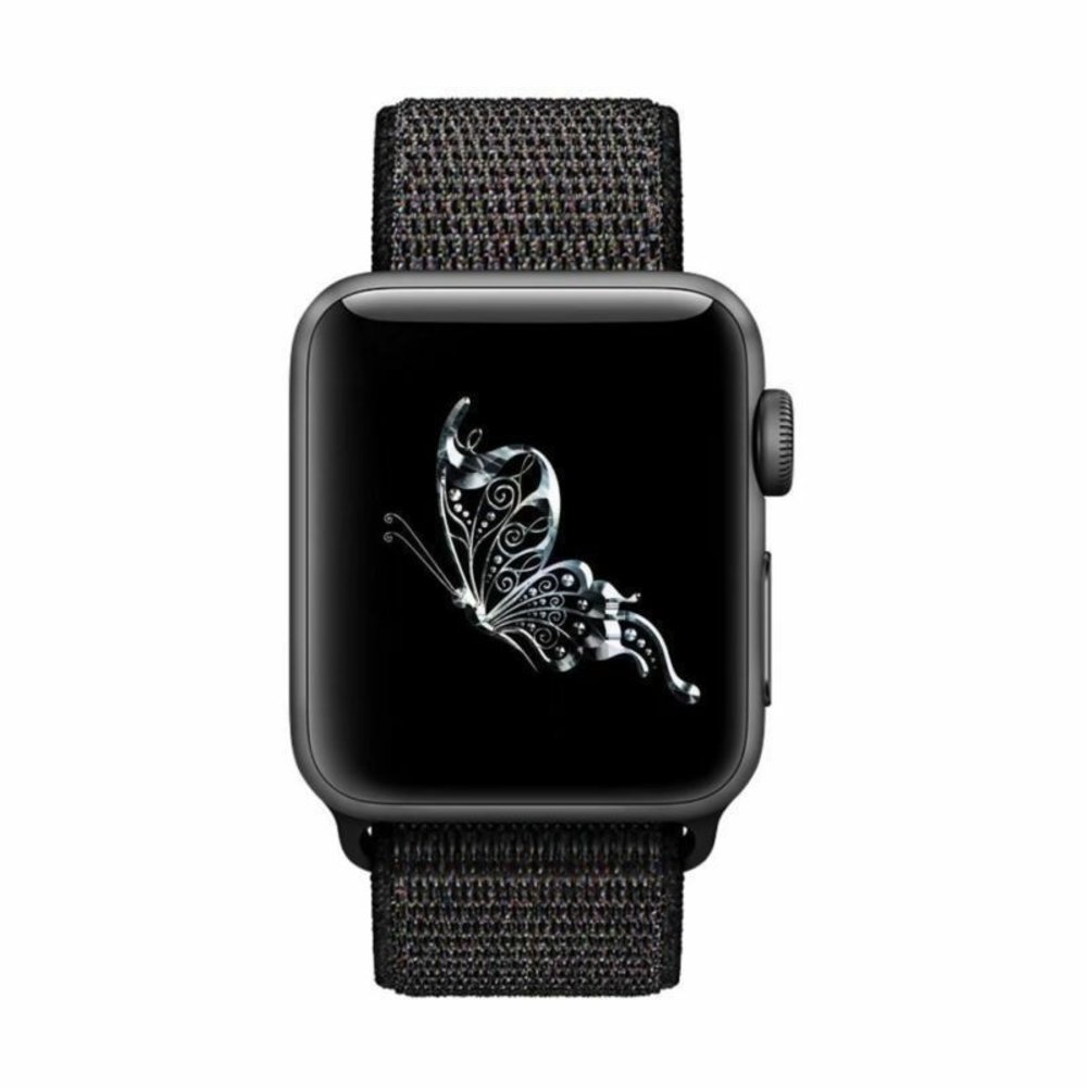 Strap-it Strap-it Bracelet nylon Apple Watch (noir) 