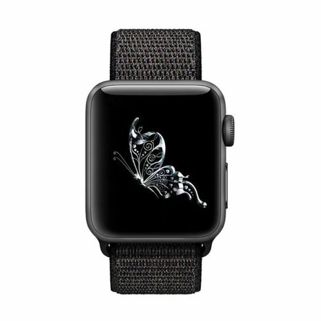 Strap-it Strap-it Bracelet nylon Apple Watch (noir) 