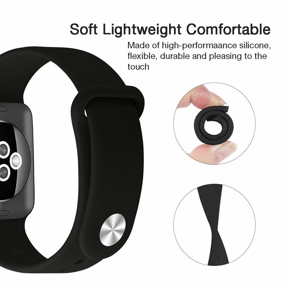 Strap-it Strap-it Bracelet silicone Apple Watch (noir)
