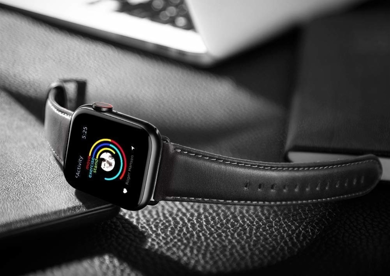 Strap-it Strap-it Bracelet cuir Apple Watch (noir)