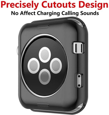 Strap-it Strap-ItCoque de protection Apple Watch TPU (noir métallique)