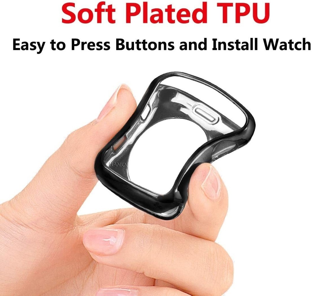 Strap-it Strap-ItCoque de protection Apple Watch TPU (noir métallique)