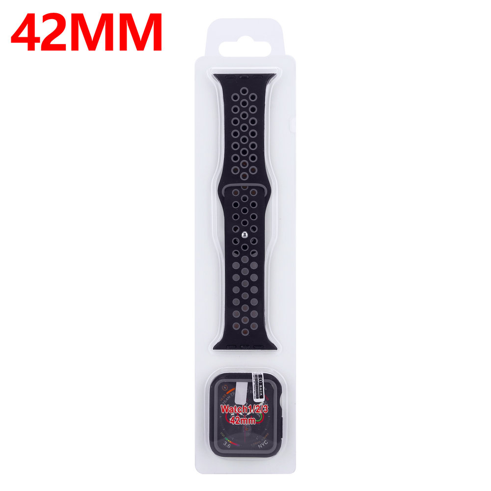 Strap-it Strap-it Bracelet sport Apple Watch + Strap-It Étui TPU (noir/gris)