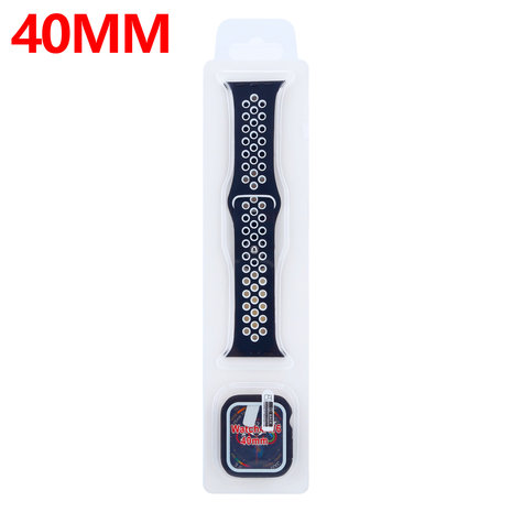 Strap-it Strap-it Bracelet sport Apple Watch + Strap-It Étui TPU (noir/blanc)