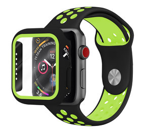 Strap-it Bracelet sport Apple Watch + étui TPU (noir/jaune)